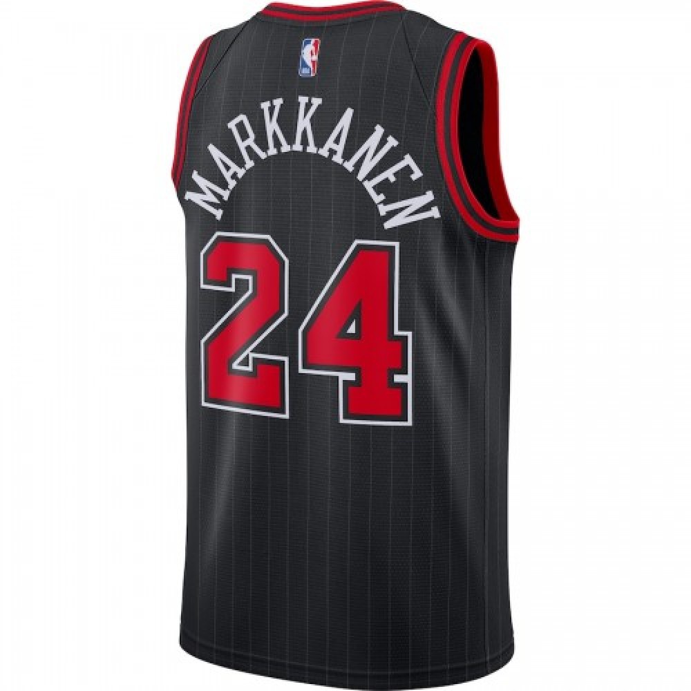Men's Chicago Bulls Lauri Markkanen #24 Jordan Black 2020/21 Swingman Jersey-Statement Edition-Pro Kit Vault | Brand New 26/27 Sports Jerseys
